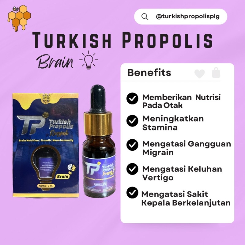 [ TERMURAH ] TURKISH PROPOLIS RUQYAH BRAIN HALAL BPOM 100%