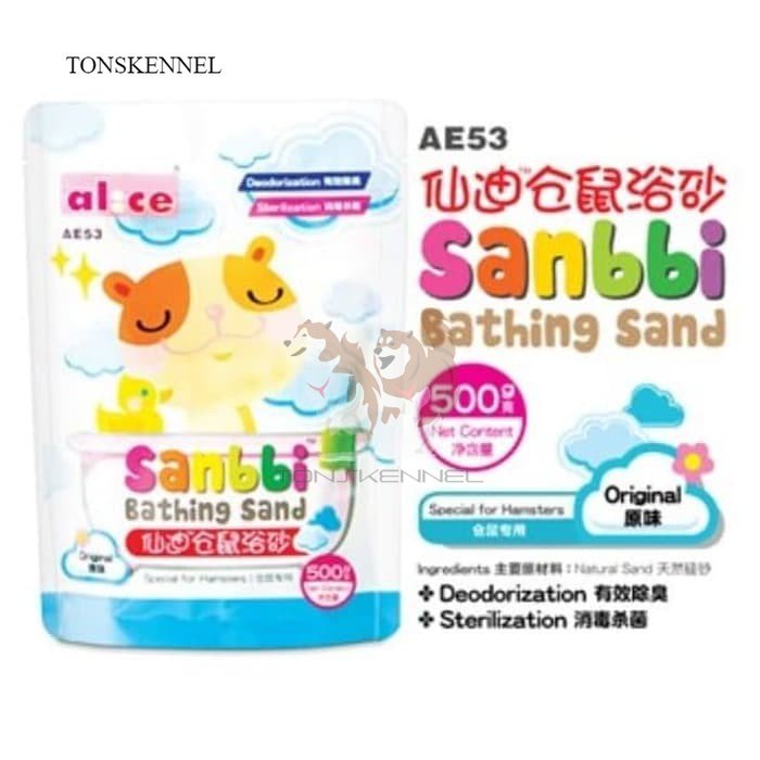 Sanbbi Bathsand 500gr Sand Pasir Mandi Kering Hamster Wangi Alice AE51 Lemon AE52 Apple AE53 Original Sanbi