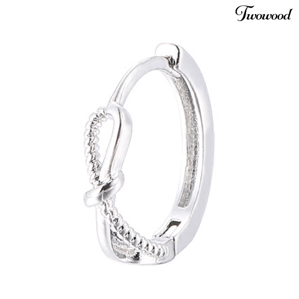 1 Pc Anting Hoop Hypoallergenic Bahan Tembaga Untuk Wanita