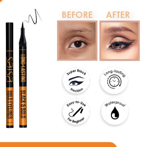 SALSA BOLD EYELINER PEN WATERPROOF || SUPER BLACK EYELINER