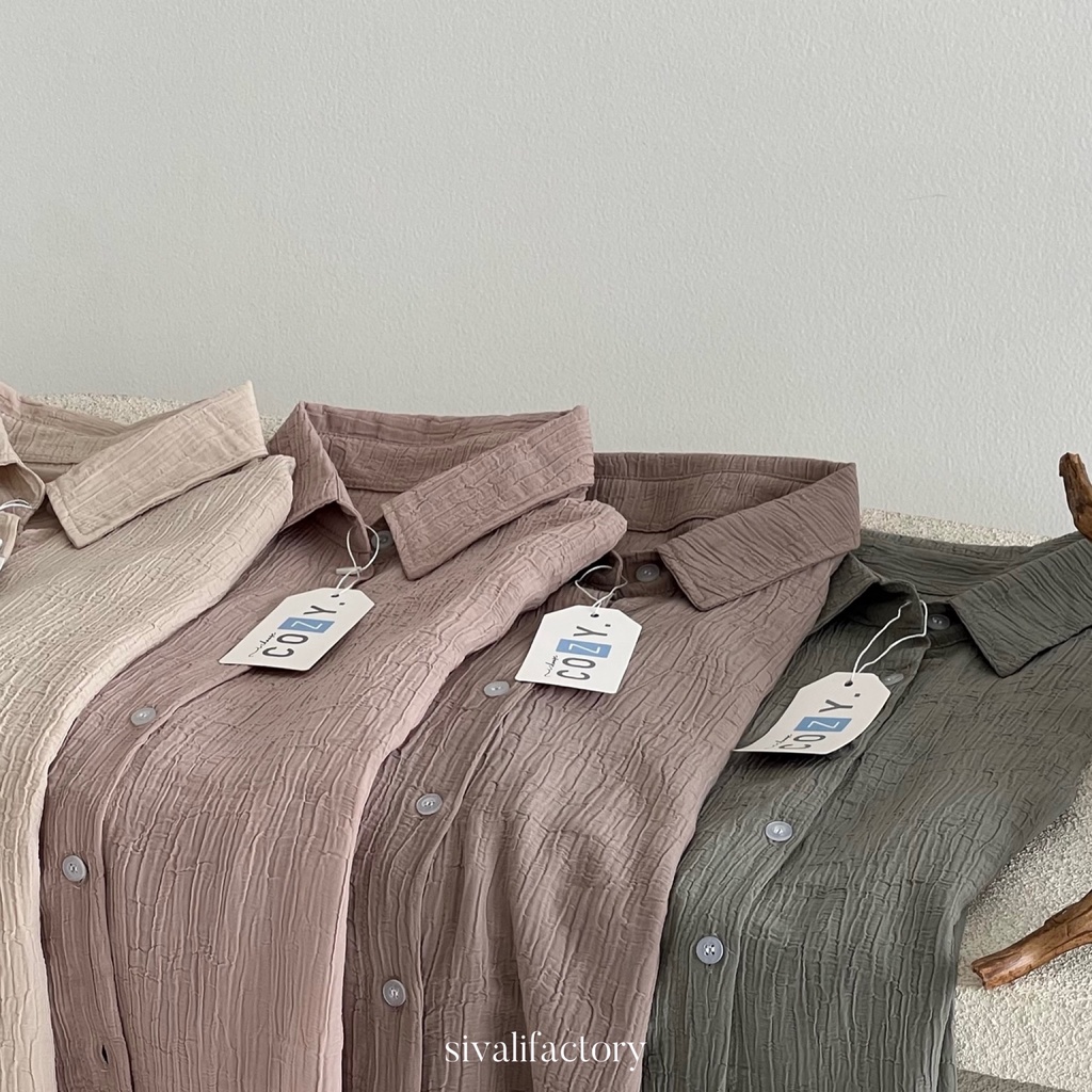 SIVALI Hazel Top 233 - Kemeja Wanita Minimalis Atasan Baju Kerja Office Shirt