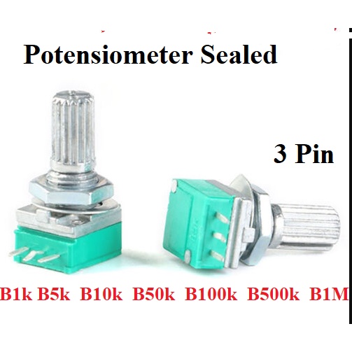 Potensiometer potensio Sealed Potentiomete mono Linier RK097N 3 Pin 1k 5k 10k  50k 100k 500k 1M