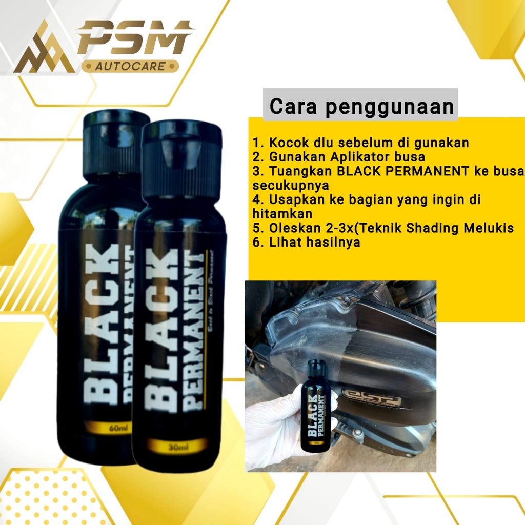 BLACK PERMANENT [Penghitam motor/mobil, Trim Restorer, Dasboard, Body motor/ mobil]