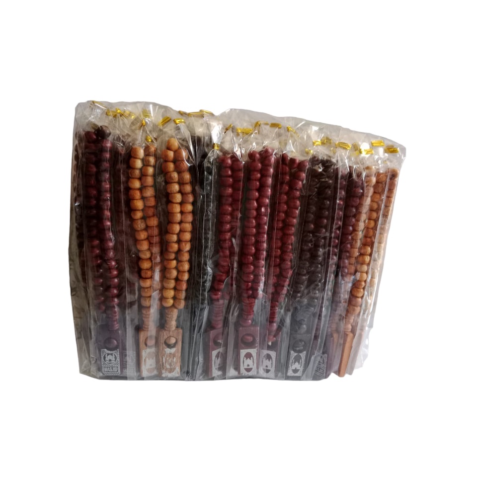Paket Combo Hemat 200 Pcs Souvenir Pernikahan Tasbih Kayu Plastik dan Lafazd Arab Souvenir Hadiah/Souvenir Bermanfaat
