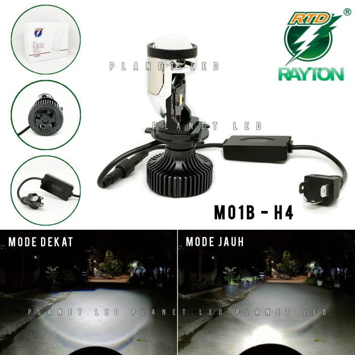 ORIGINAL RTD Rayton - Lampu Utama LED M01B-H4 + Kipas Pendingin