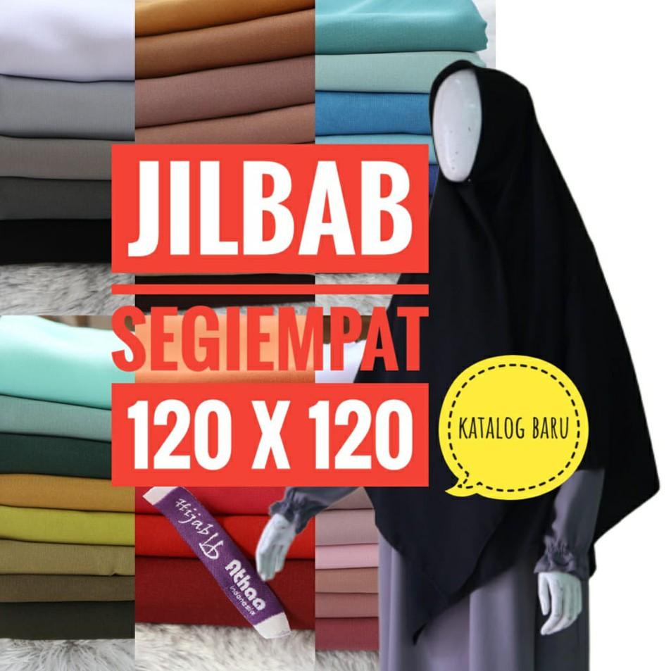 HOT Jilbab Segiempat Wolfis / Khimar segi empat Wolfis Polos 120 x 120 ♘ 857