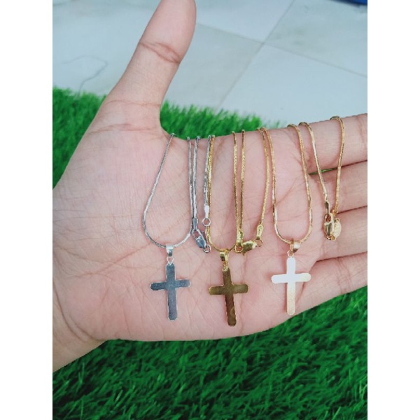 Kalung kasandra flexy + liontin salib polos / kalung perak asli silver 925 lapis emas/ kalung fashion wanita terbaru