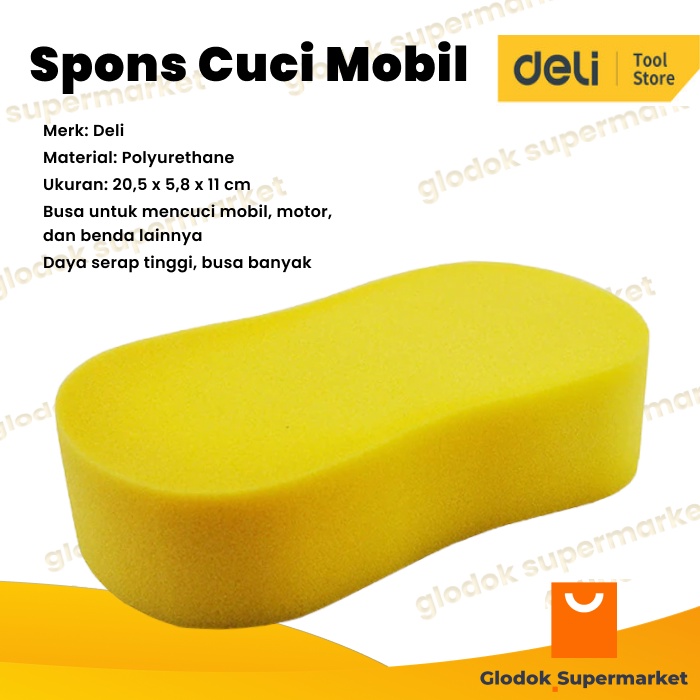 Spons Cuci Mobil Deli Washing Sponge 18cm