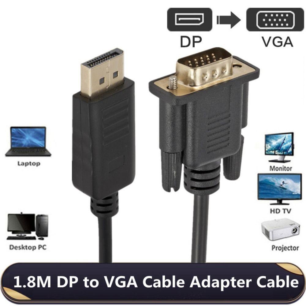 Preva DP to VGA Kabel HDTV 1080P 1.8m Conventer