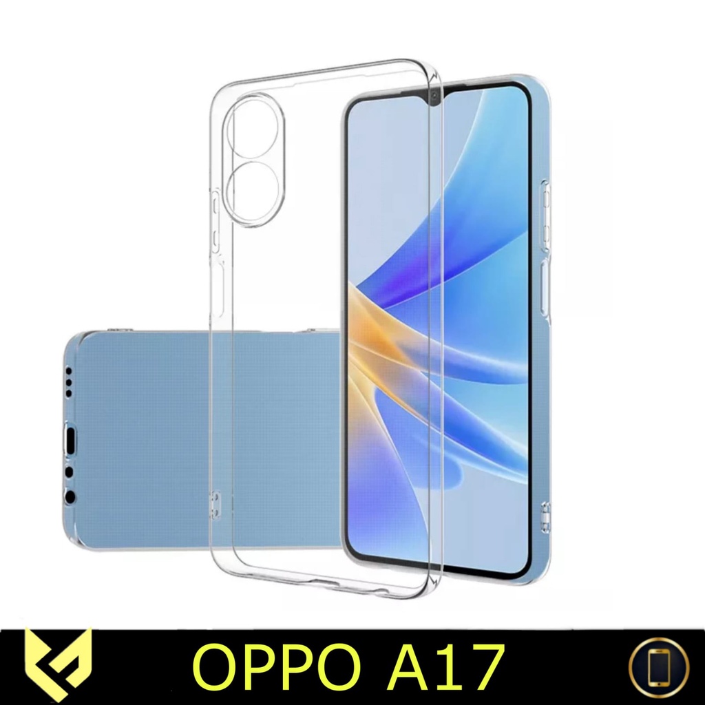 PROMO Paket 2IN1 Casing For OPPO A17 SoftCase Clear Free Tempered Glass Layar FIDS STOR