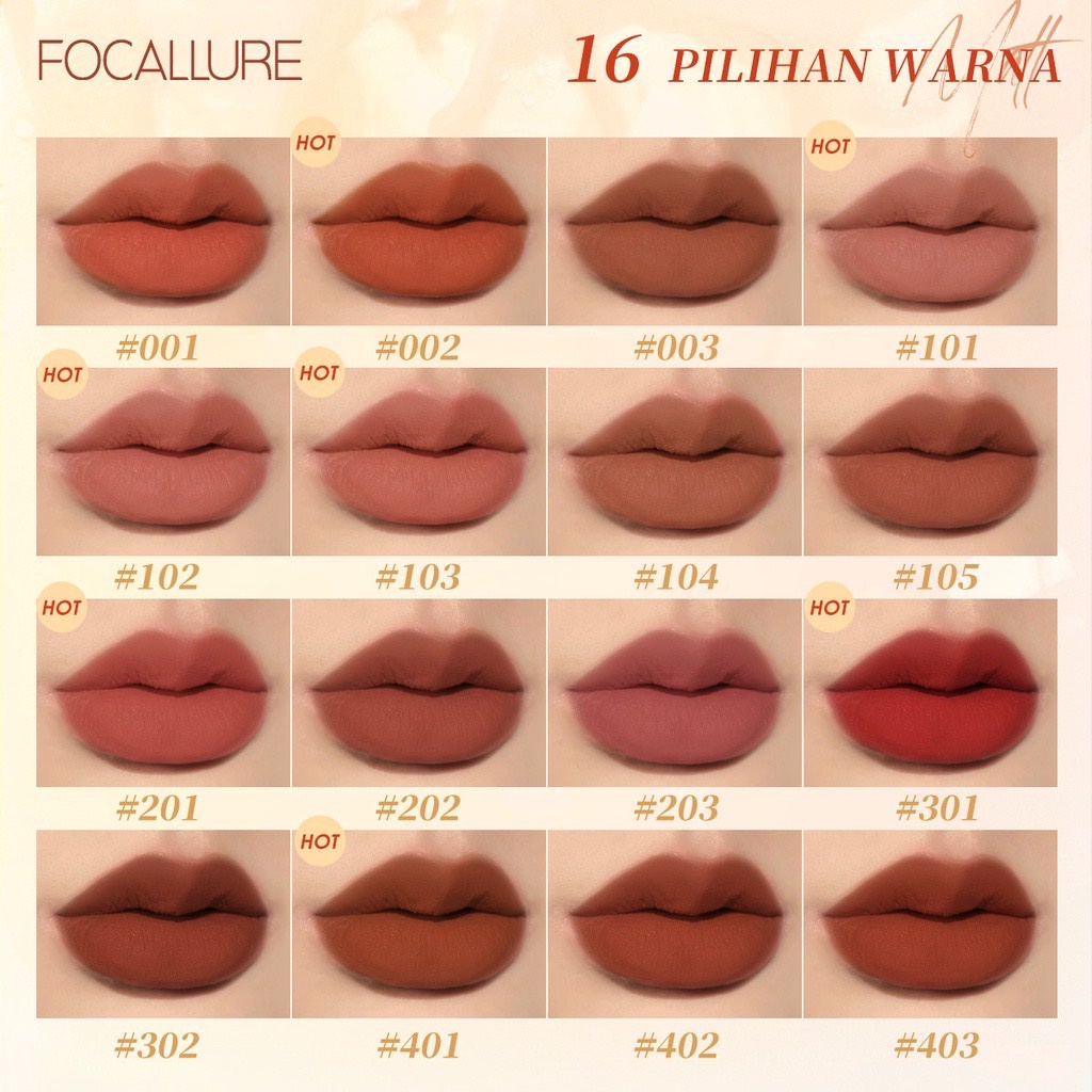 FOCALLURE Pure Matte Waterproof Lipstick / #JasmineMeetsRose / Kosmetik Bibir Lipstick