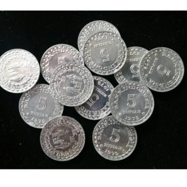 ㊊ Uang kuno Rp 5 rupiah koin jadul 1979 seri Keluarga Berencana 5 rupiah duit jadul cikarang NEW PRO