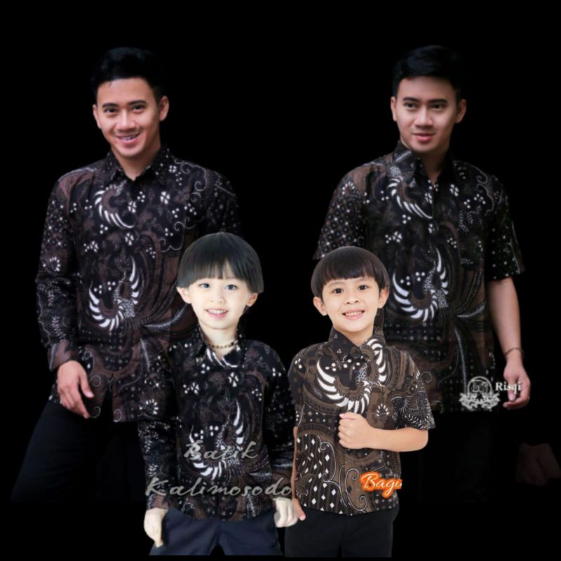 TERBARU Couple sweet || couple batik ayah dan anak cowok BATIK HITAM