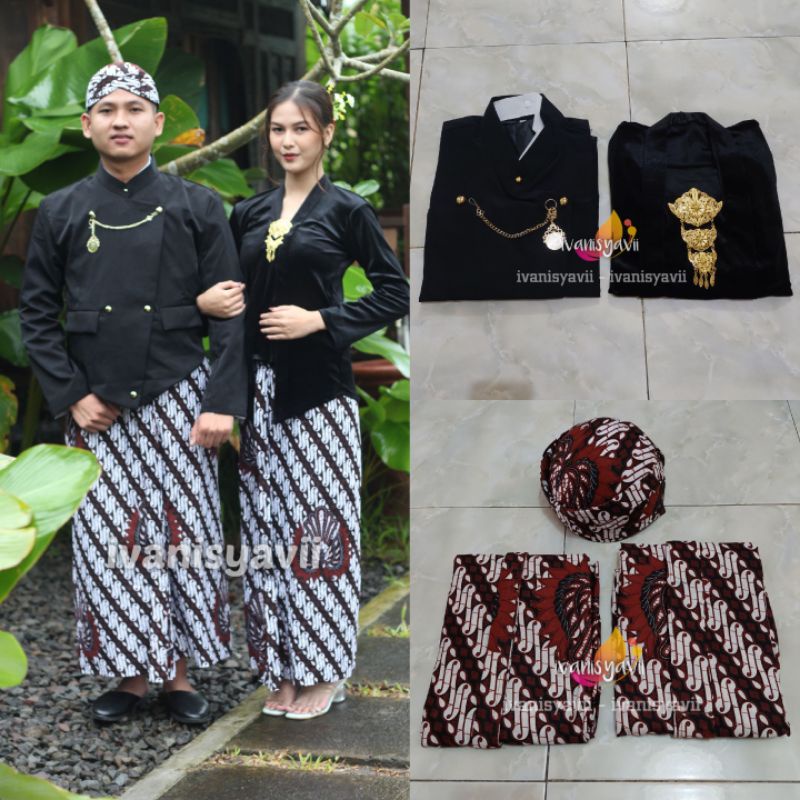 1set Baju Prewedding / Baju Couple Adat Jawa | Model yogi amora - Motif Parang Garuda (PG01)