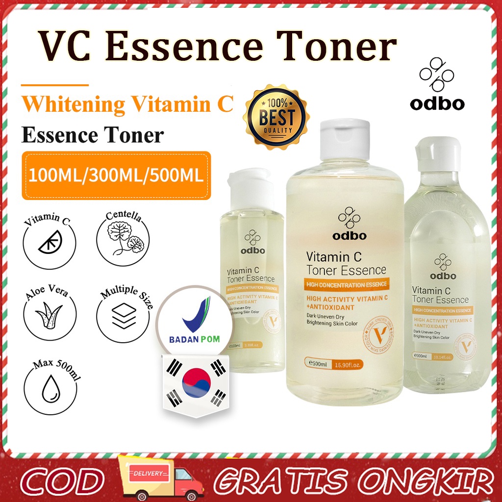 【BPOM】OdbO Essence Toner Whitening Vitamin C Centella Luminous Safi Wajah White Glow Brightening Tah