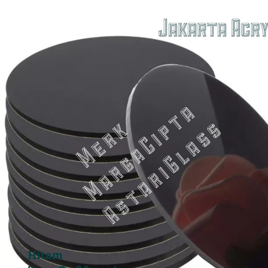 PREMIUM Acrylic Bulat 3mm Laser Cutting Custom Bening - Hitam - Putih Susu - Putih Solid