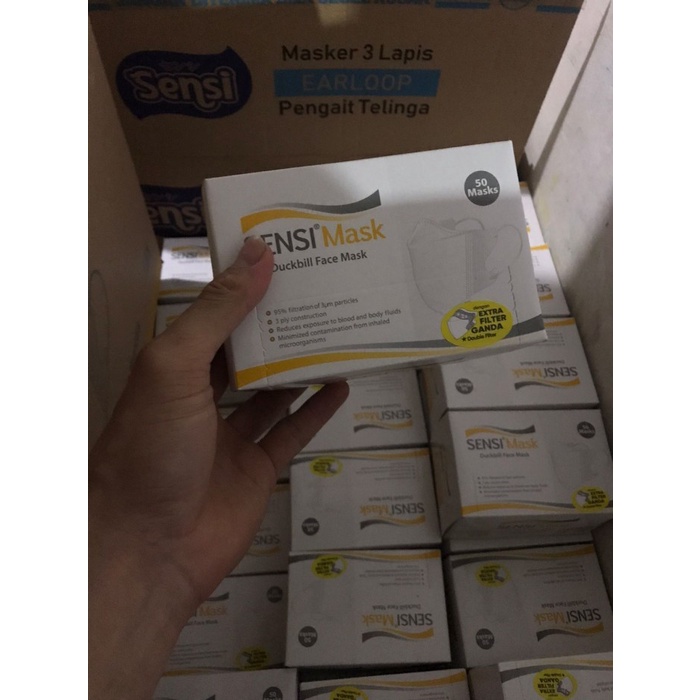 Masker sensi Ducbill isi 50 pcs masker medis duckbill