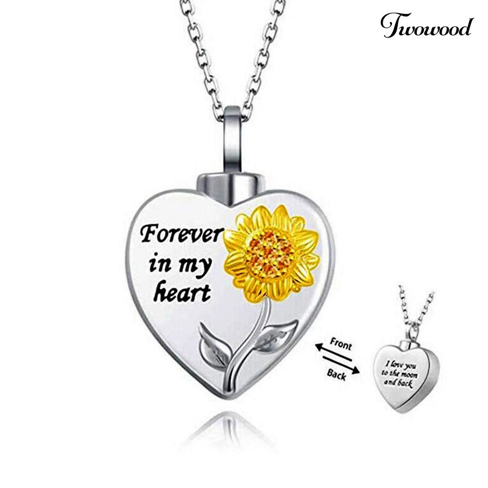 Kalung Rantai Dengan Liontin Bunga Matahari Forever in My Heart Untuk Unisex