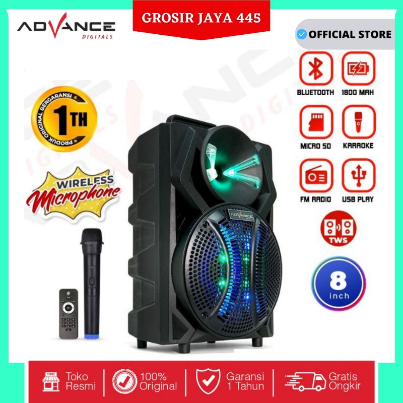 Speaker Advance K883 Meeting Bluetooth Portable Plus Mic Wireless Karaoke pengajian senam Gitar