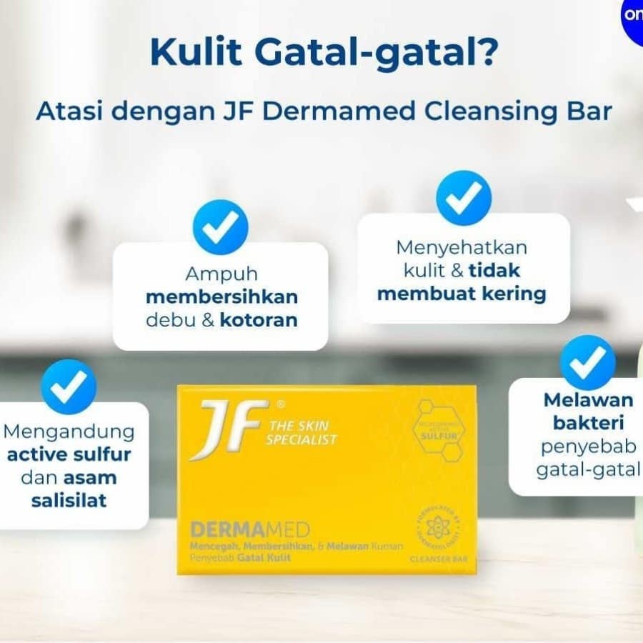 JF DERMAMED DERMA PROTECT LIQUID CLEANSER 200 ML JF SULFUR SABUN MANDI CAIR MENCEGAH GATAL KEMASAN BOTOL