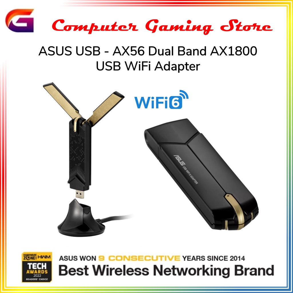 ASUS USB - AX56 Dual Band AX1800 USB WiFi Adapter
