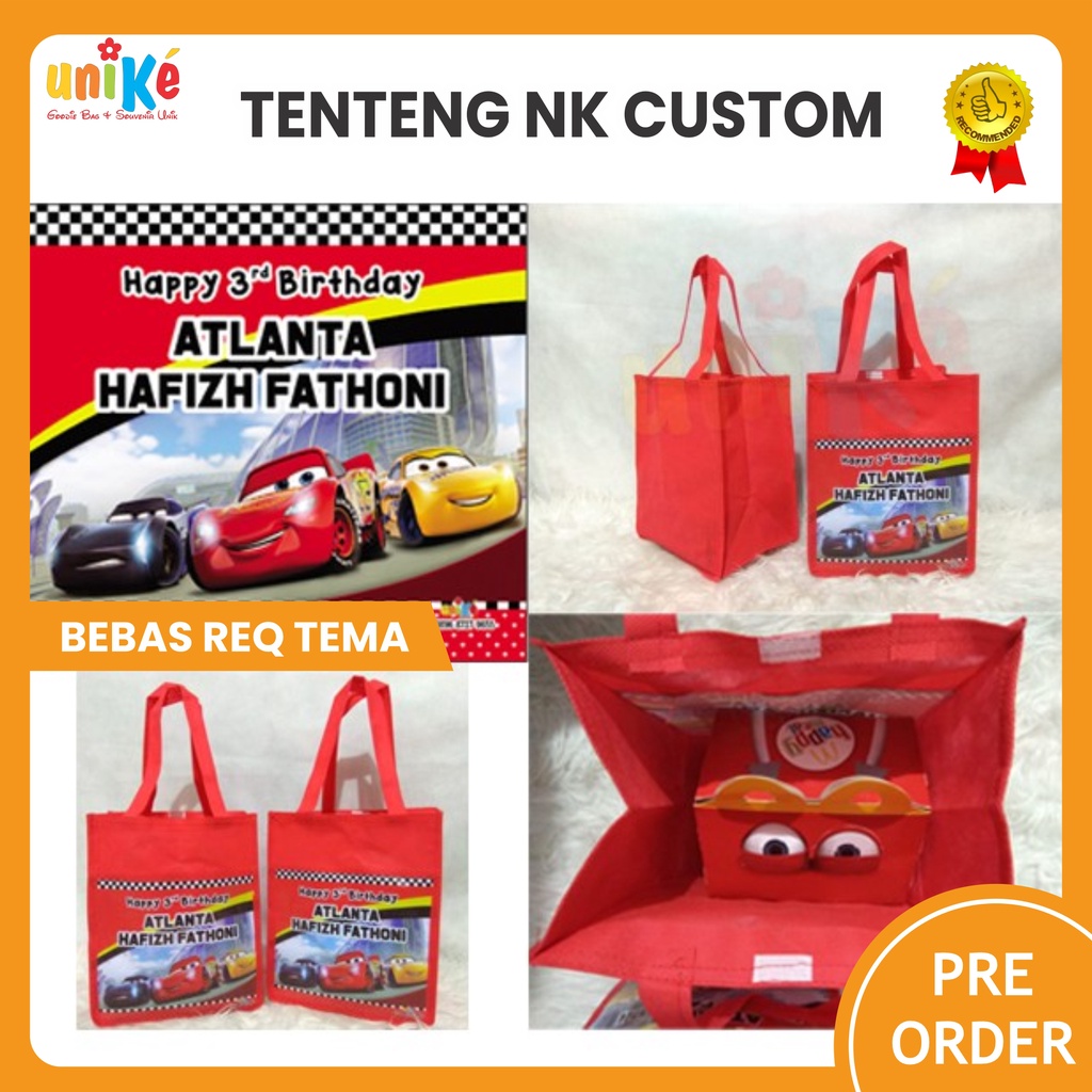 

[ FREE DESAIN ] TAS SPUNBOND NK CUSTOM Souvenir Goodie Bag ulang tahun anak harga murah Goody ultah