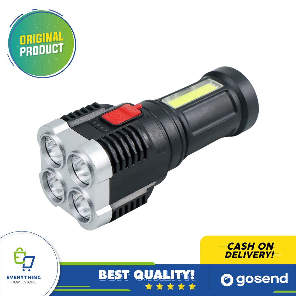 ZHIYU Senter LED Flashlight USB Rechargeable 4 XPE + COB EHS