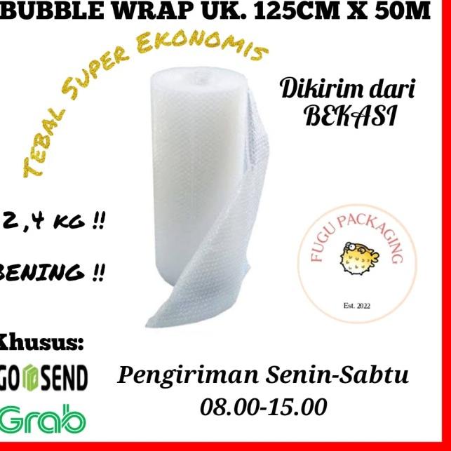 

Bubble Wrap Roll 125CM X 50M - Hitam & Bening - 2.4KG, Putih