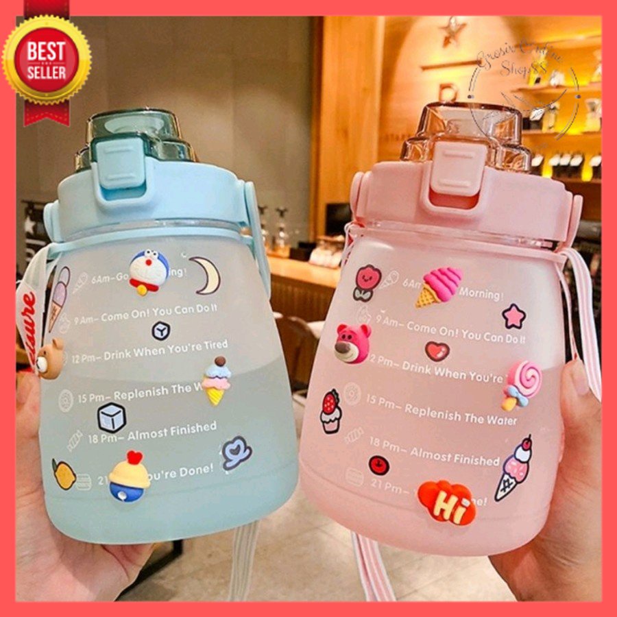 [GOS] - E104- Botol Motivasi lucu 1.4L  / Botol Minum Penanda Waktu 1400ml / Botol Viral Lucu 1.4L