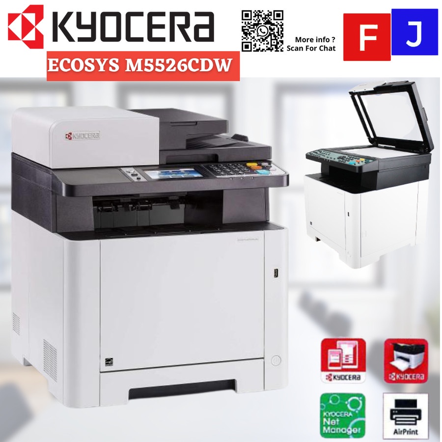 Mesin Fotocopy Warna A4 Kyocera Ecosys M5526Cdw 5526 (A4/Colour/Wifi)