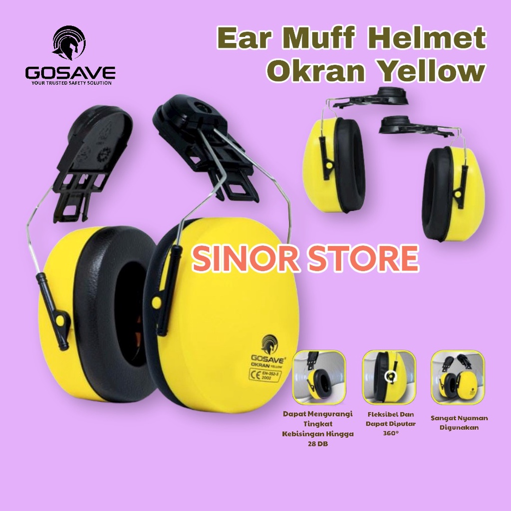 Earmuff Helmet Safety OKRAN 28 dB Penutup Telinga Cantel Helm GOSAVE