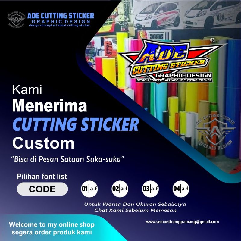Jual Sticker custom || Cutting Sticker Custom nama satuan