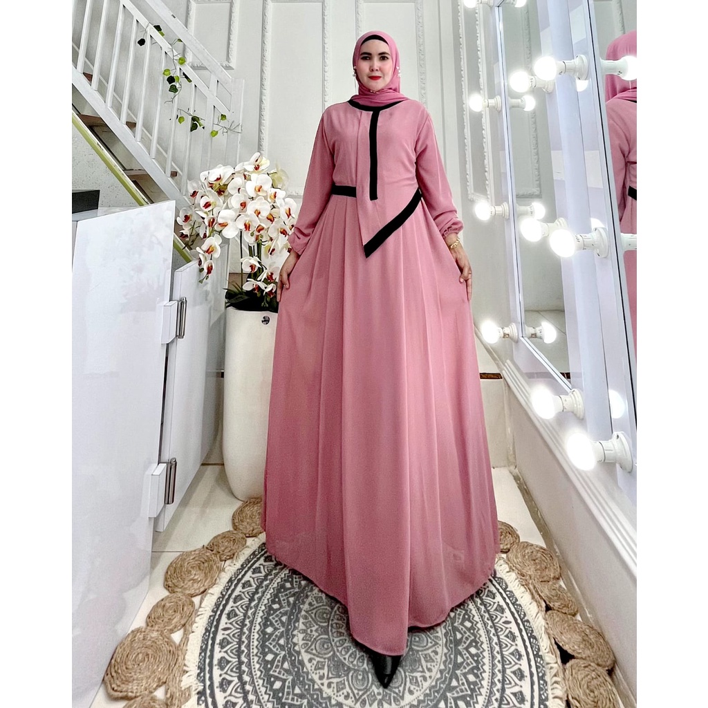 GAMIS DRESS POLOS CERUTY MARWAH BASIC BY MALDA TERBARU