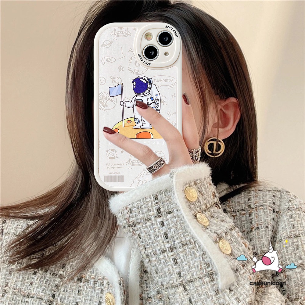 Case NASA Merk Trendy Realme C55 C25Y C53 C21Y C11 C15 C35 C25s C25 C12 C31 C17 C30 C21 C2 C3 C17 C20 10 Pro Plus 8 5 9i 8i 8Pro 6i 5i 6s 6 7i Kartun Astronot Luar Angkasa Lembut Sarung