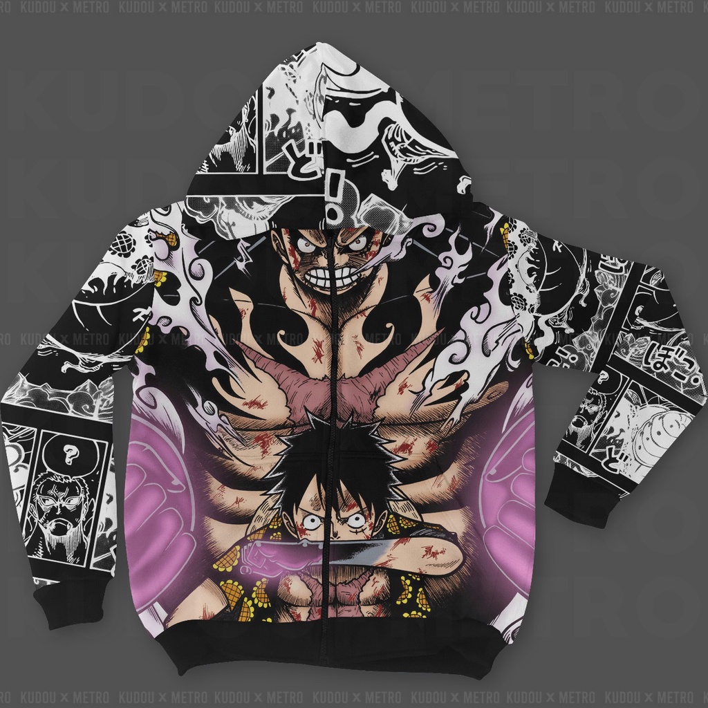 Jaket Anime Luffy Dressrosa Fullprint One Piece Official Inspired