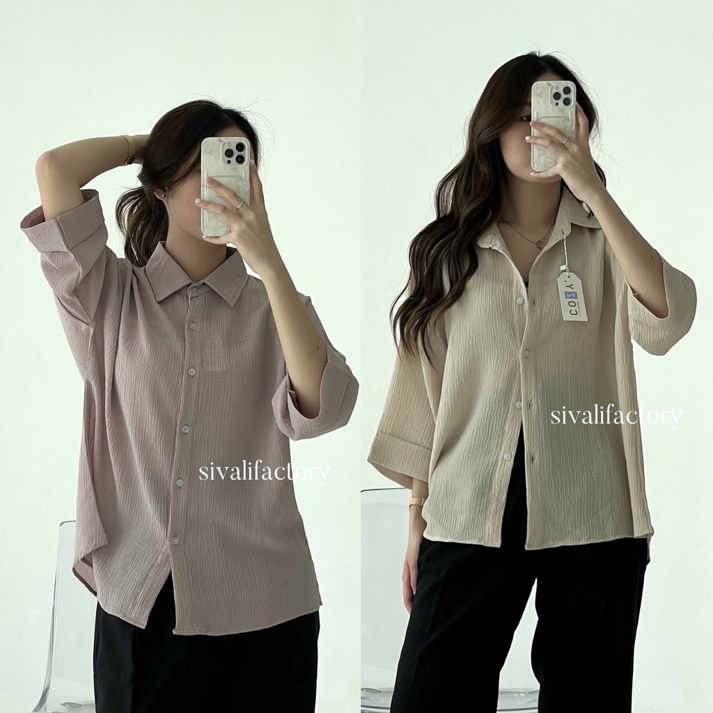 SIVALI Jade Top 995 - Kemeja Wanita Minimalis Atasan Baju Kerja Office Shirt