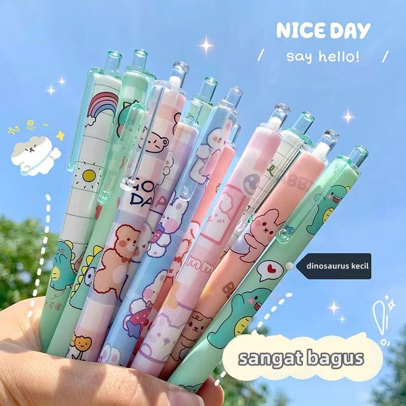 

Pulpen Pena Gel 0.5mm / Bolpen Bolpoin Cair Warna Hitam Biru & Merah bisa COD