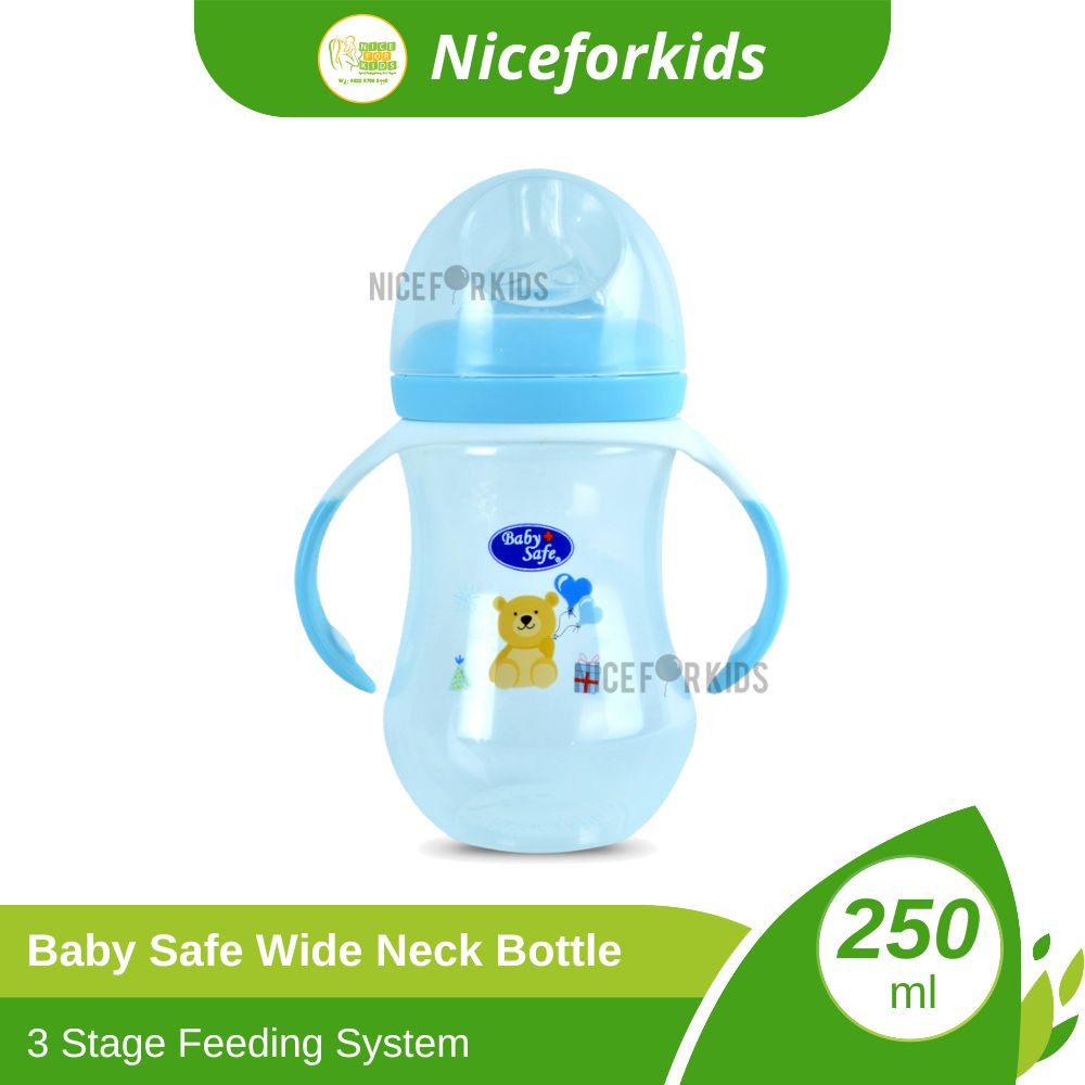 Baby Safe Bottle Wide Neck 3 Stage 250ml (WN30) / Botol Minum Susu Bayi