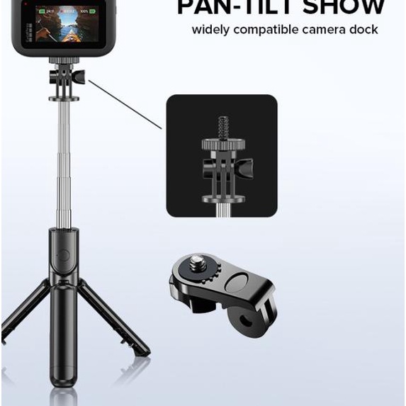 INBEX S03S Tongsis Bluetooth Led Selfie Stick Remote Bright Tripod+bag