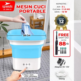 SPEEDS Mesin Cuci Mini Mesin Cuci Portable Lipat Washing Machine Low Watt Mesin Cuci Pengering 206-22