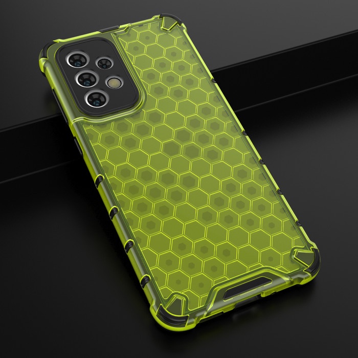 Samsung A33 5G - Honeycomb Hybrid Rugged Clear Armor Case Shockproof