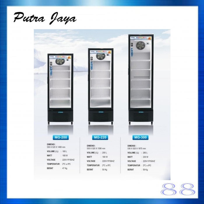 STEKO MG 200 / MG200 SHOWCASE MINUMAN 4 RAK / DISPLAY COOLER