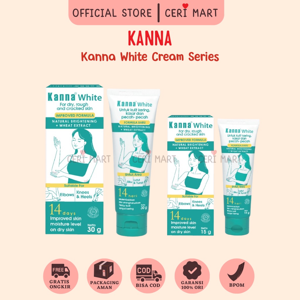 Jual Kanna White Cream untuk Kulit Kering Kasar dan Pecahpecah