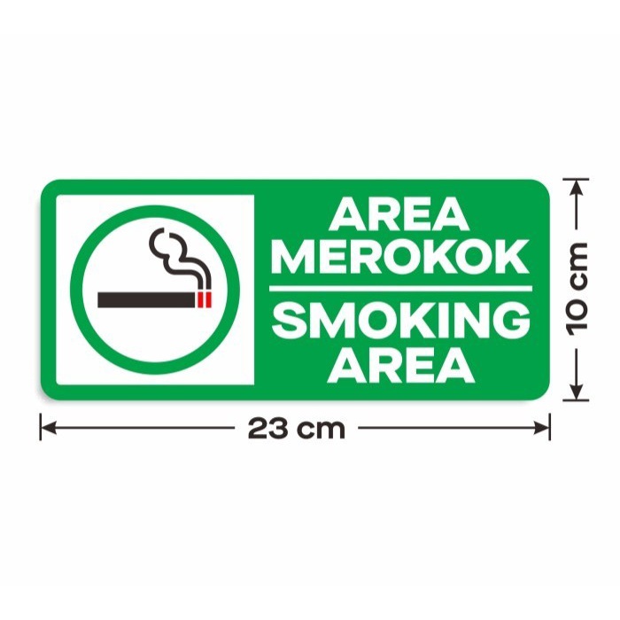 

Sticker Sign Vinyl Stiker Area Merokok Smoking Area 10 x 23 cm