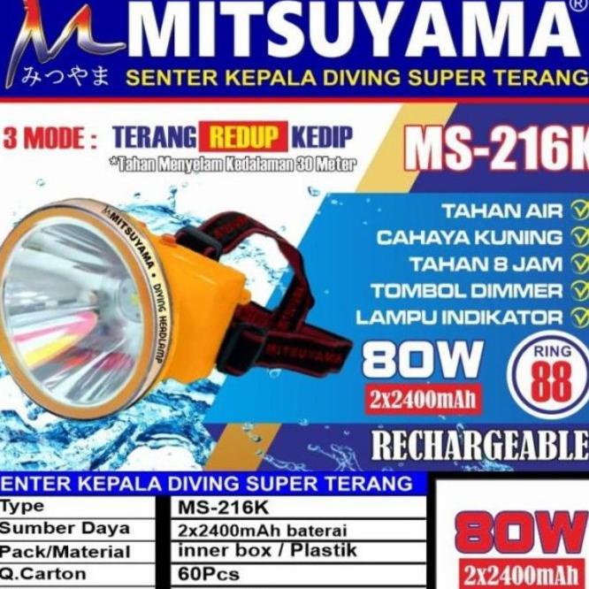 Senter Kepala Diving / Senter Selam Mitsuyama Ms 216 80W Original