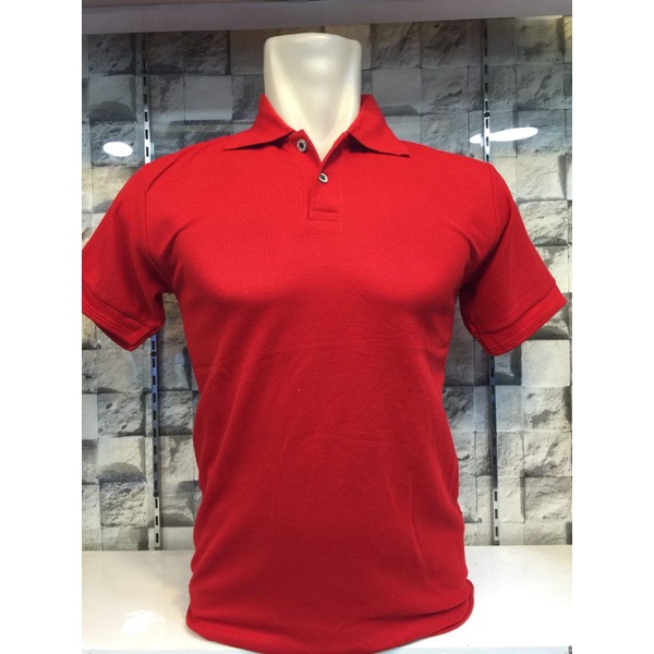 Kaos kerah merah polos /kerah dewasa pria/wanita SMLXLXXL