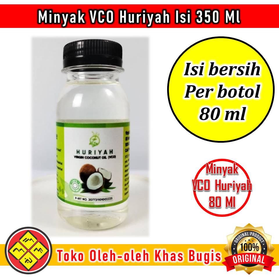 

Minyak Kelapa Murni Merek VCO Huriyah Sistem Sentrifugal Isi 80 Ml
