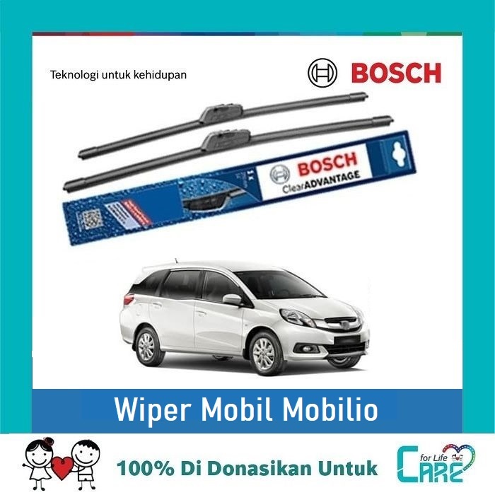 Bosch Sepasang Wiper Mobil Honda Mobilio Frameless Clear Advantage 22&quot; &amp; 16&quot;