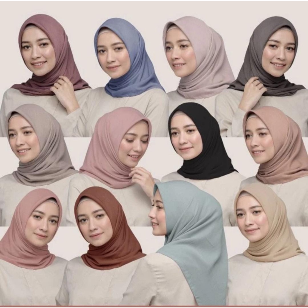 HIJAB JILBAB KERUDUNG BELLA SQUARE POLOS POLYCOTTON SIFON PREMIUM WITH TA