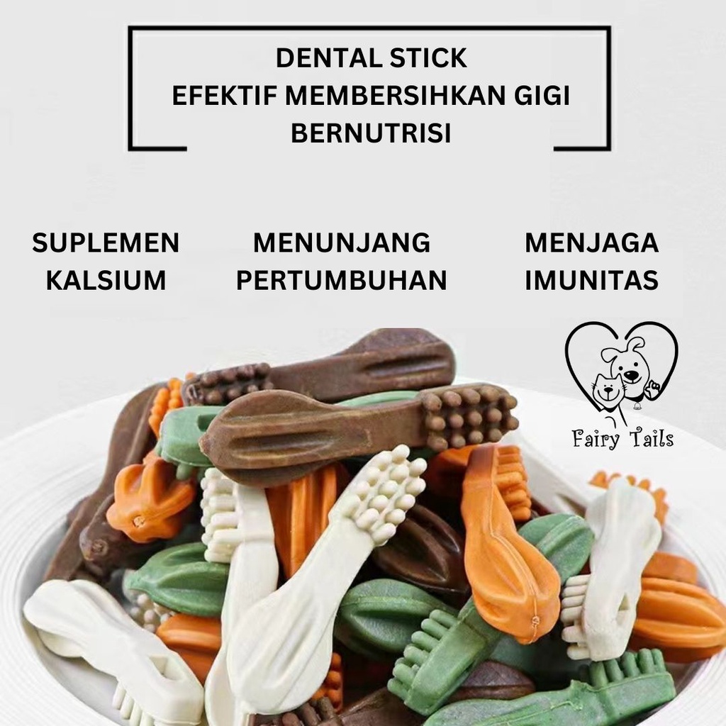 Dental Stick Single Cleaning Teeth Snack Sehat Pembersih Gigi | Chew Stick Kunyah Untuk Gigi Sehat | Snack Anjing Anabul